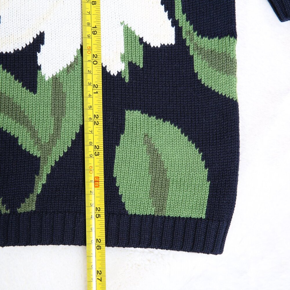 Vintage 1990s JONES NEW YORK 100% Cotton Graphic Daisy Sweater - Picture 10 of 13